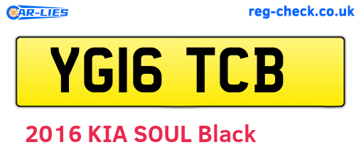 YG16TCB are the vehicle registration plates.