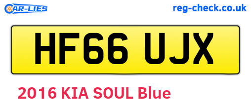 HF66UJX are the vehicle registration plates.