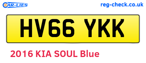 HV66YKK are the vehicle registration plates.