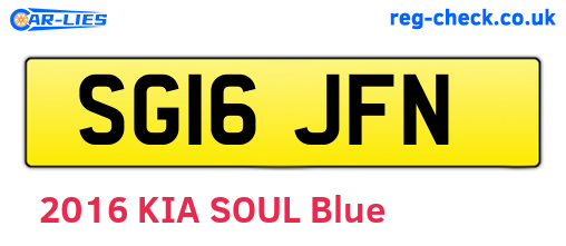 SG16JFN are the vehicle registration plates.