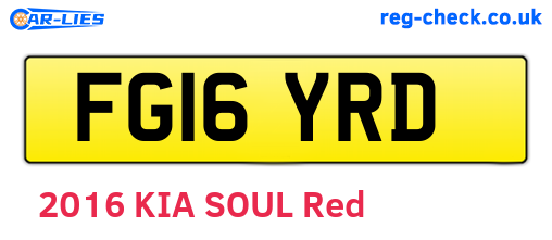 FG16YRD are the vehicle registration plates.