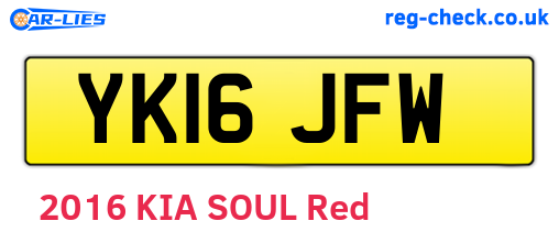 YK16JFW are the vehicle registration plates.