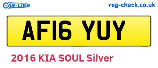 AF16YUY are the vehicle registration plates.