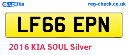 LF66EPN are the vehicle registration plates.