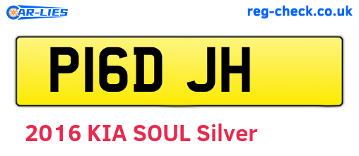 P16DJH are the vehicle registration plates.