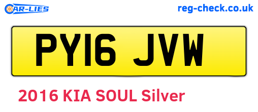 PY16JVW are the vehicle registration plates.
