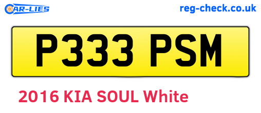 P333PSM are the vehicle registration plates.