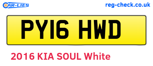 PY16HWD are the vehicle registration plates.