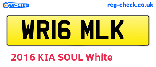 WR16MLK are the vehicle registration plates.