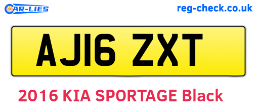 AJ16ZXT are the vehicle registration plates.