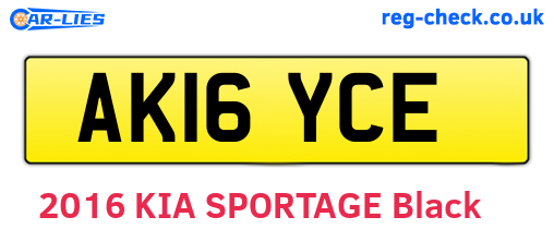 AK16YCE are the vehicle registration plates.