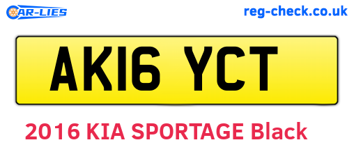 AK16YCT are the vehicle registration plates.