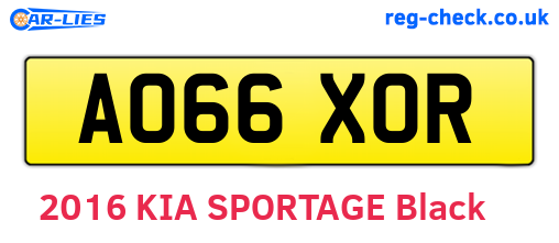 AO66XOR are the vehicle registration plates.