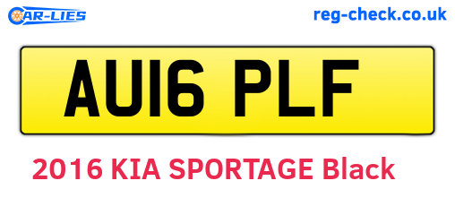 AU16PLF are the vehicle registration plates.