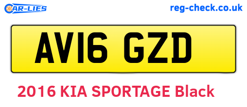 AV16GZD are the vehicle registration plates.