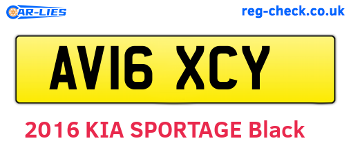 AV16XCY are the vehicle registration plates.