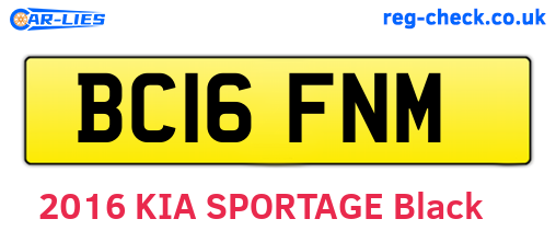 BC16FNM are the vehicle registration plates.