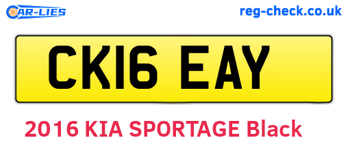 CK16EAY are the vehicle registration plates.