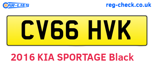 CV66HVK are the vehicle registration plates.