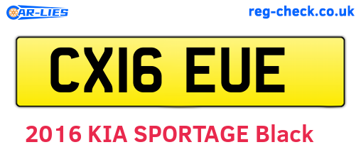 CX16EUE are the vehicle registration plates.
