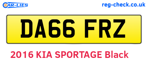 DA66FRZ are the vehicle registration plates.