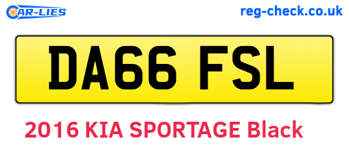 DA66FSL are the vehicle registration plates.