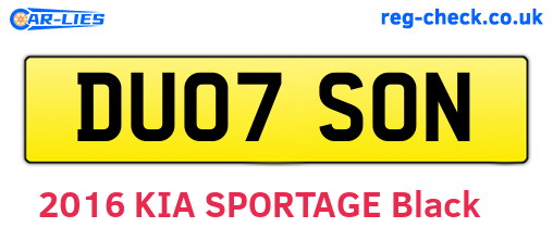 DU07SON are the vehicle registration plates.