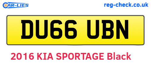 DU66UBN are the vehicle registration plates.
