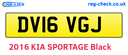 DV16VGJ are the vehicle registration plates.