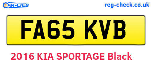 FA65KVB are the vehicle registration plates.