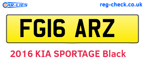 FG16ARZ are the vehicle registration plates.