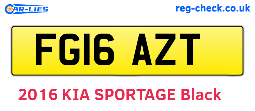 FG16AZT are the vehicle registration plates.
