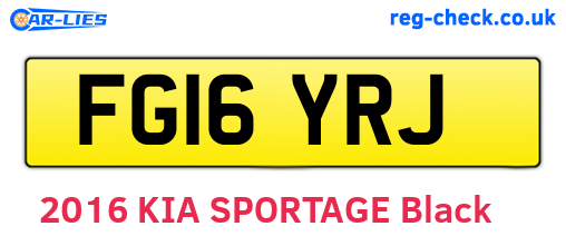 FG16YRJ are the vehicle registration plates.