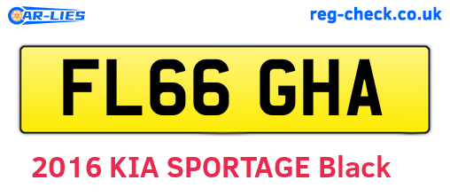 FL66GHA are the vehicle registration plates.