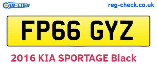 FP66GYZ are the vehicle registration plates.