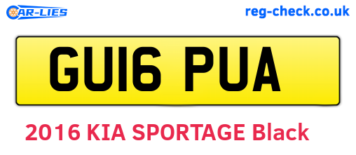 GU16PUA are the vehicle registration plates.