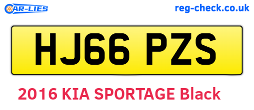 HJ66PZS are the vehicle registration plates.