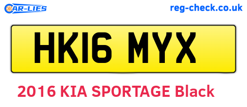 HK16MYX are the vehicle registration plates.