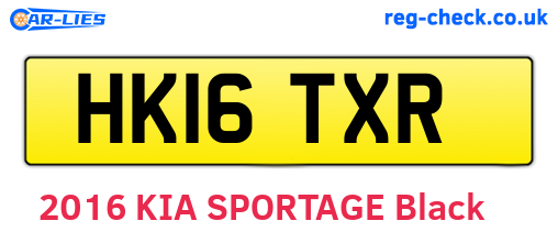 HK16TXR are the vehicle registration plates.