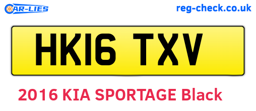 HK16TXV are the vehicle registration plates.