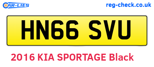 HN66SVU are the vehicle registration plates.