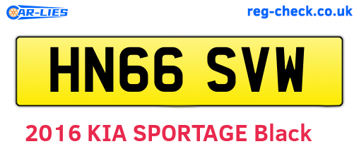 HN66SVW are the vehicle registration plates.