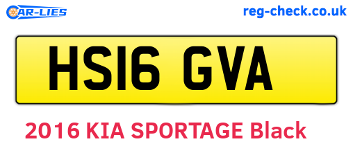 HS16GVA are the vehicle registration plates.