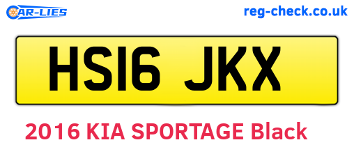 HS16JKX are the vehicle registration plates.