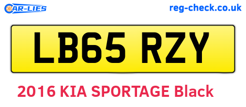 LB65RZY are the vehicle registration plates.