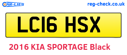 LC16HSX are the vehicle registration plates.