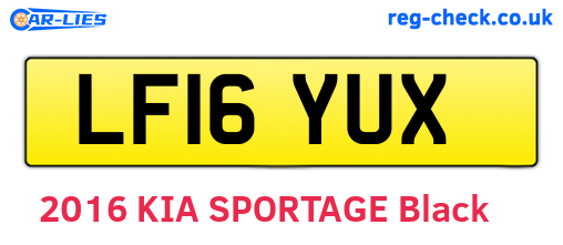 LF16YUX are the vehicle registration plates.