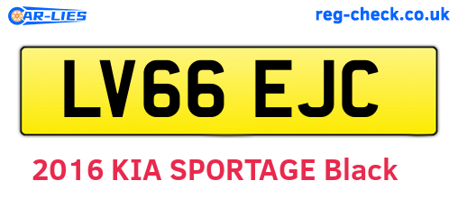 LV66EJC are the vehicle registration plates.