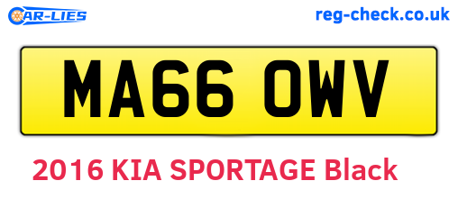 MA66OWV are the vehicle registration plates.
