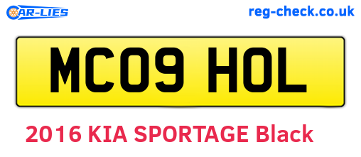 MC09HOL are the vehicle registration plates.